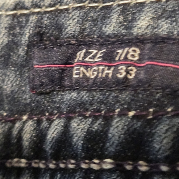 Y2K Vigoss Chelsea Straight Distressed Blue Jeans Women’s 7/8 Rhinestones Bling - Picture 11 of 16